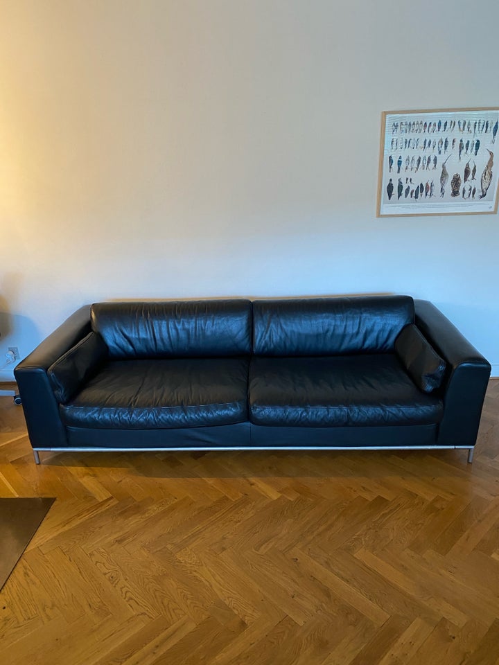 Sofa, læder, 4 pers.