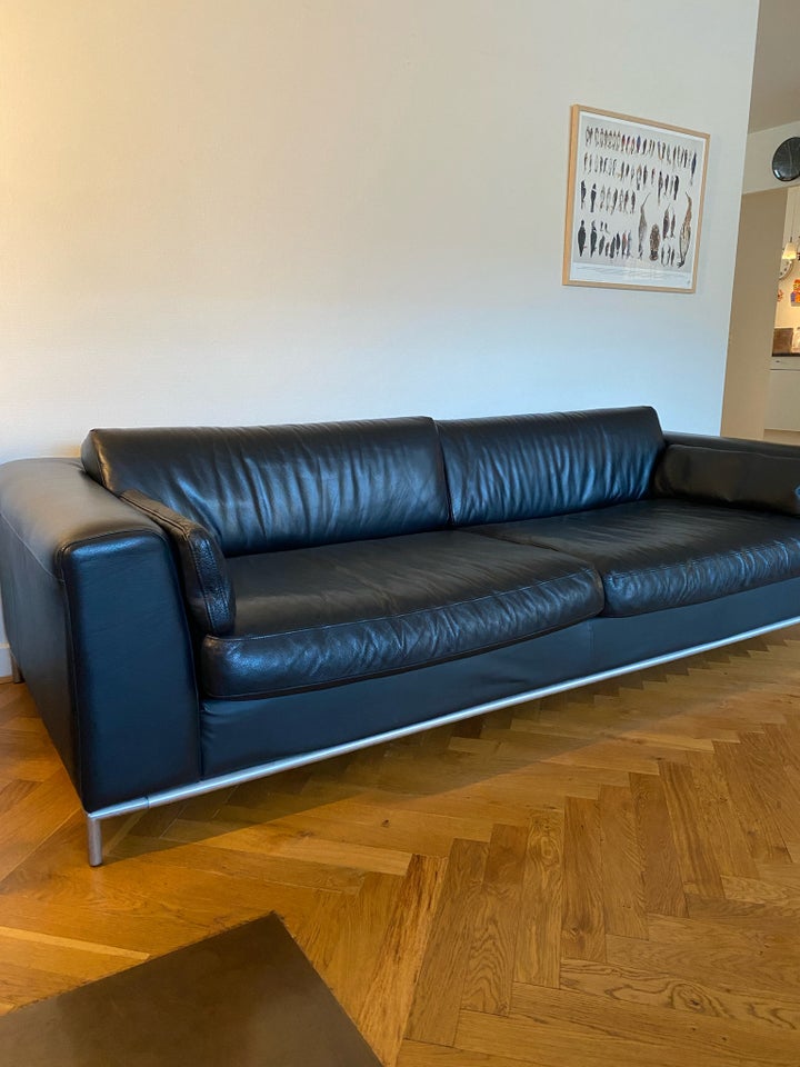 Sofa, læder, 4 pers.