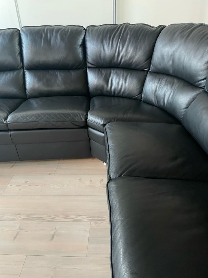 Hjørnesofa, læder, 7 pers.