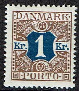 Danmark, postfrisk, portomærke