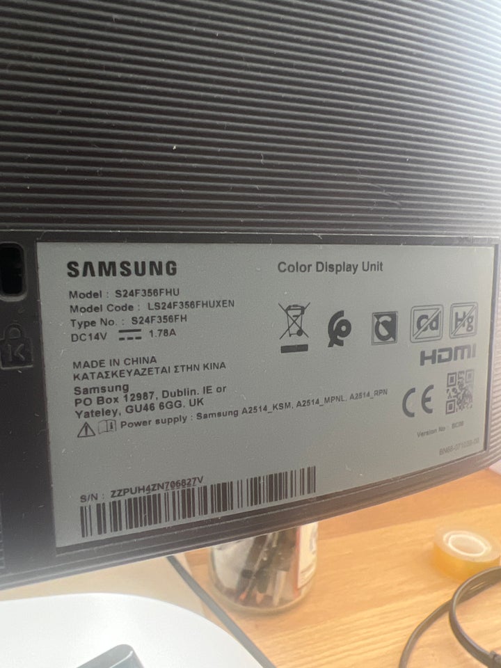 Samsung fladskærm S24F356FHU