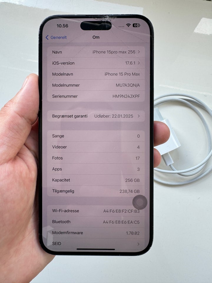 iPhone 15 Pro Max 256 GB blå