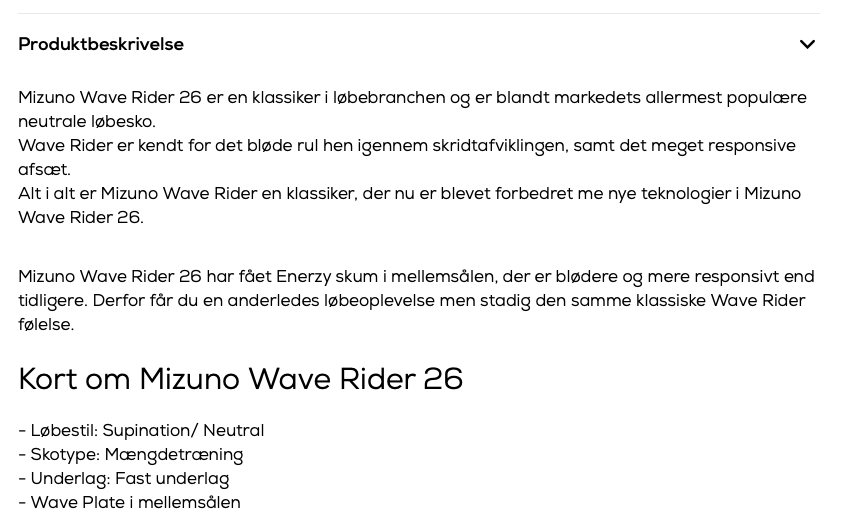 Løbesko Mizuno Wave Rider 26