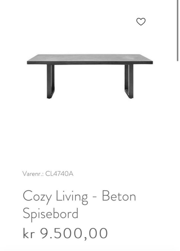 Spisebord Beton Cozy Living