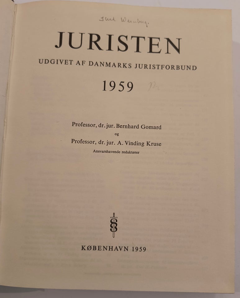 Juristen 1959-1964, Danmarks