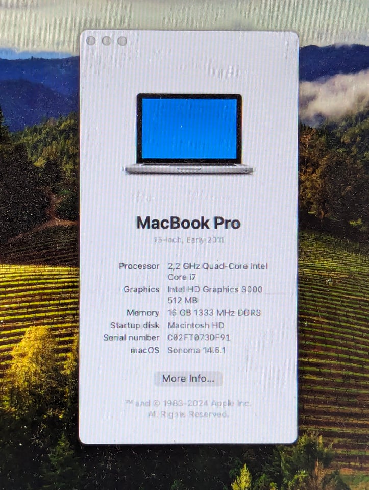 MacBook Pro 15" Intel Core i7 22