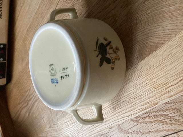 Porcelæn Sukkerskål med låg 