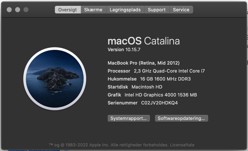 MacBook Pro, 15,4" Retina, mid 2012