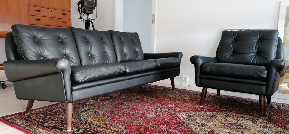 Sofa, læder, 3 pers.