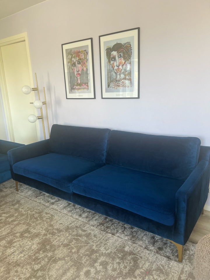 Sofa, velour, 3 pers.