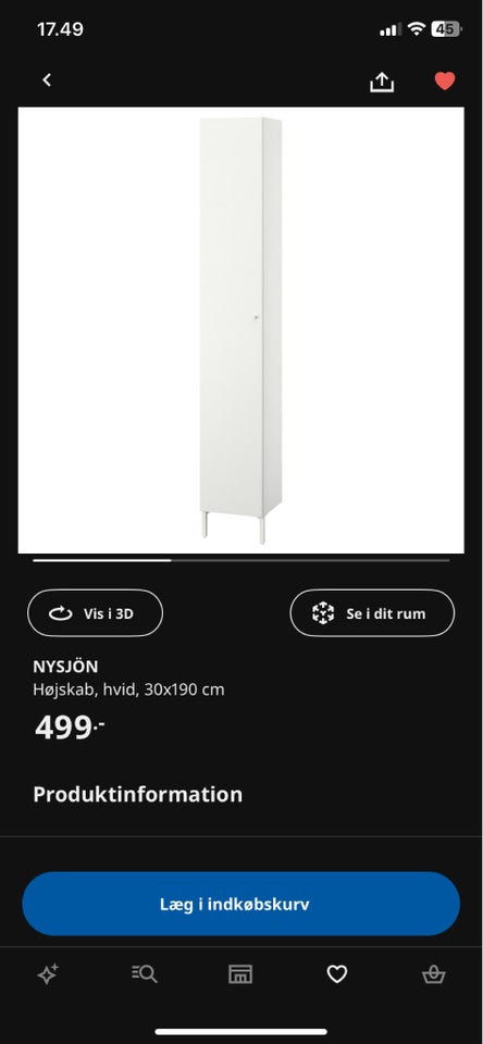 Reol, Ikea, Nysjön skab