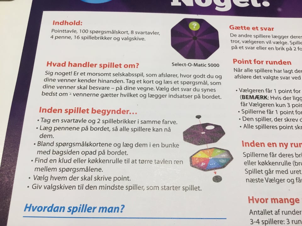 Sig noget!, brætspil