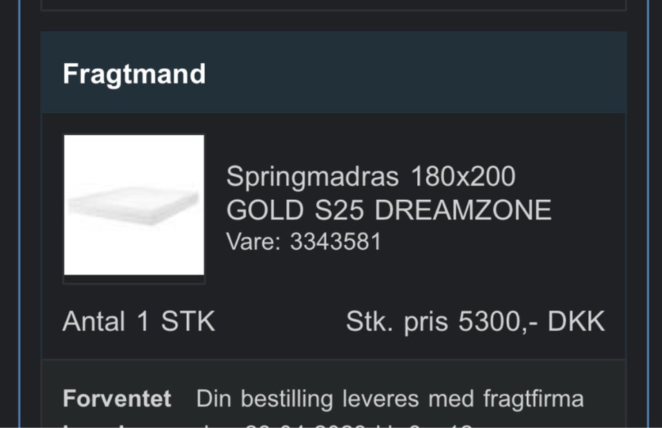 Springmadras, Jysk, b: 180 l: 200