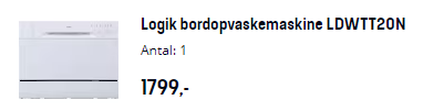 LOGIK Bordopvaskemaskine