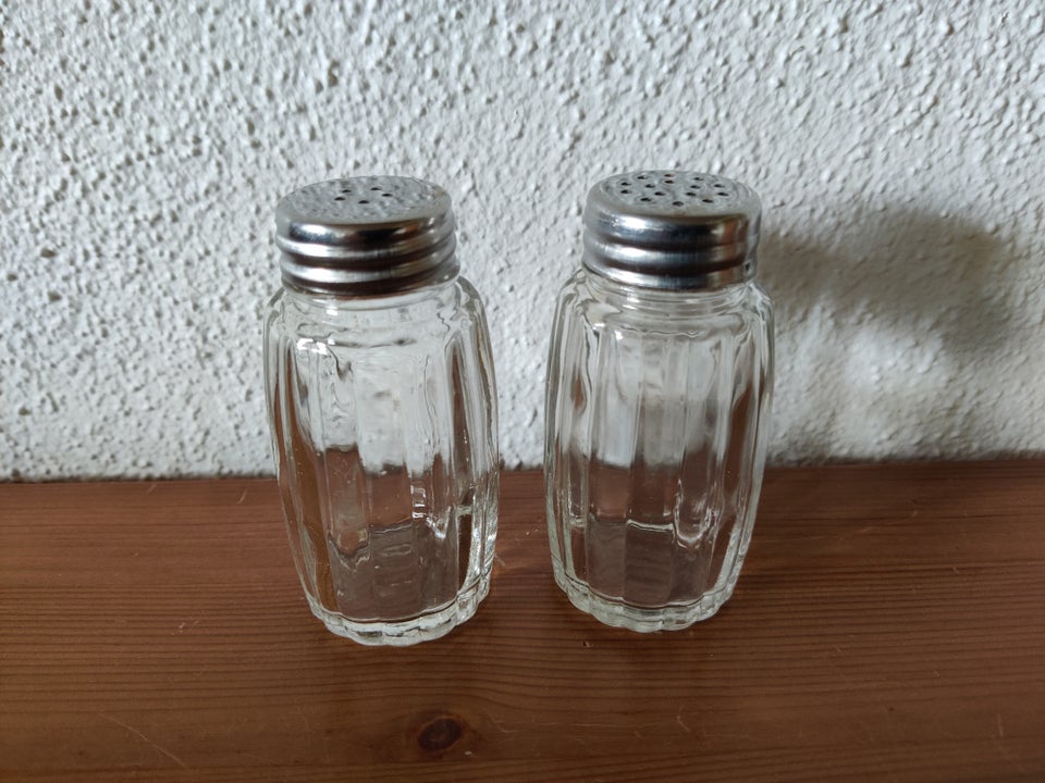 Glas Salt og peber sæt Metal og