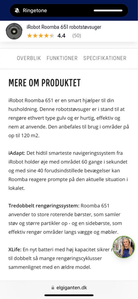 Robotstøvsuger iRobot 651