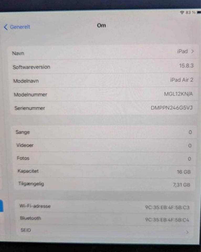 iPad Air 2, 16 GB, Perfekt