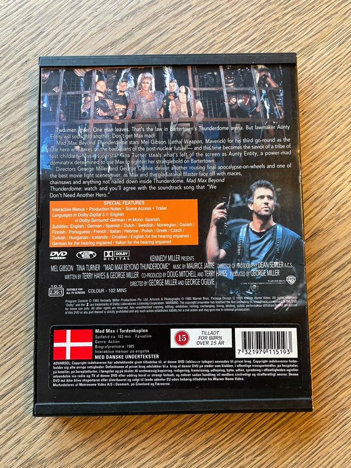 Mad Max Beyond Thunderdome, DVD,