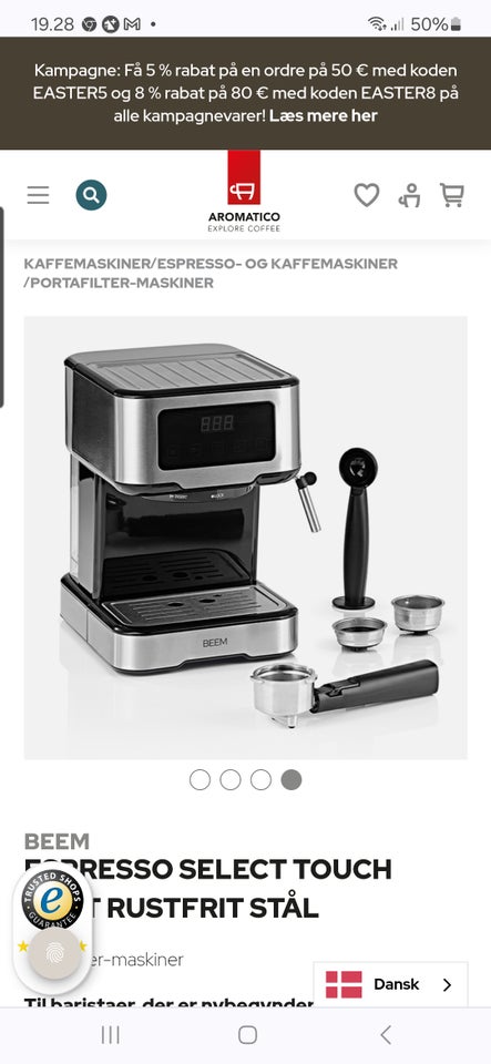 Espresso maskine incl kværn Beem