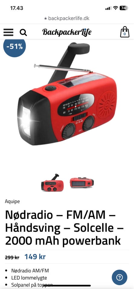 AM/FM radio Solar Crank Radio