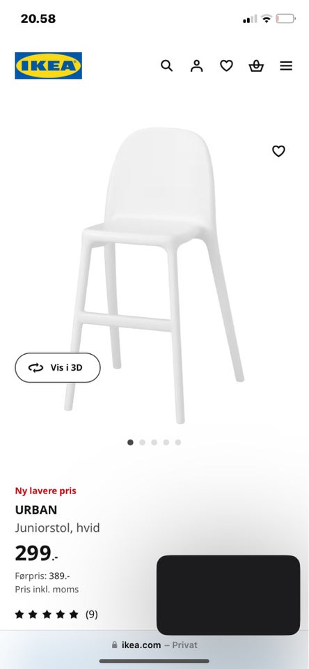 Stol Urban juniorstol fra IKEA