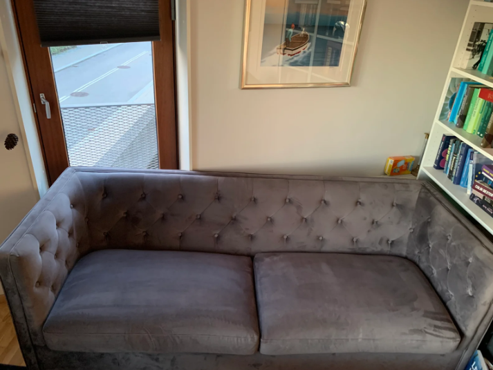 Sofa, velour, 3 pers.