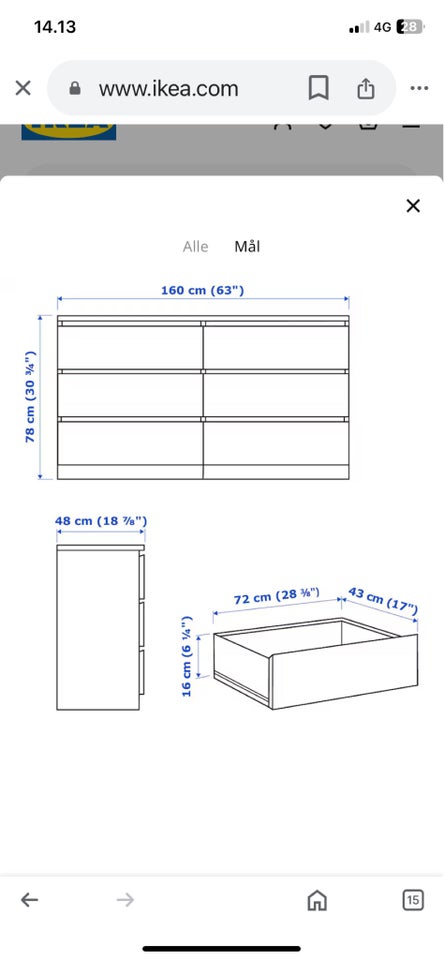 Kommode, andet materiale, b: 160 d: