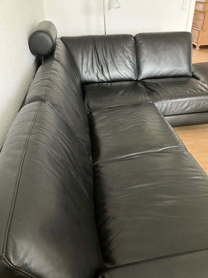 Hjørnesofa, læder, 5 pers.