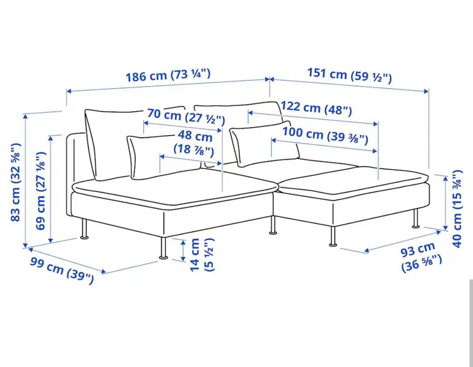 Chaiselong, polyester, 2 pers.