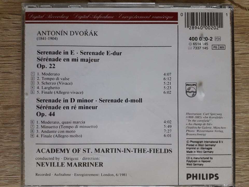 Dvorak: Serenades Op 22  44,