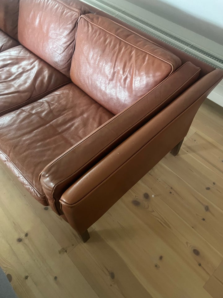 Sofa, læder, 3 pers.