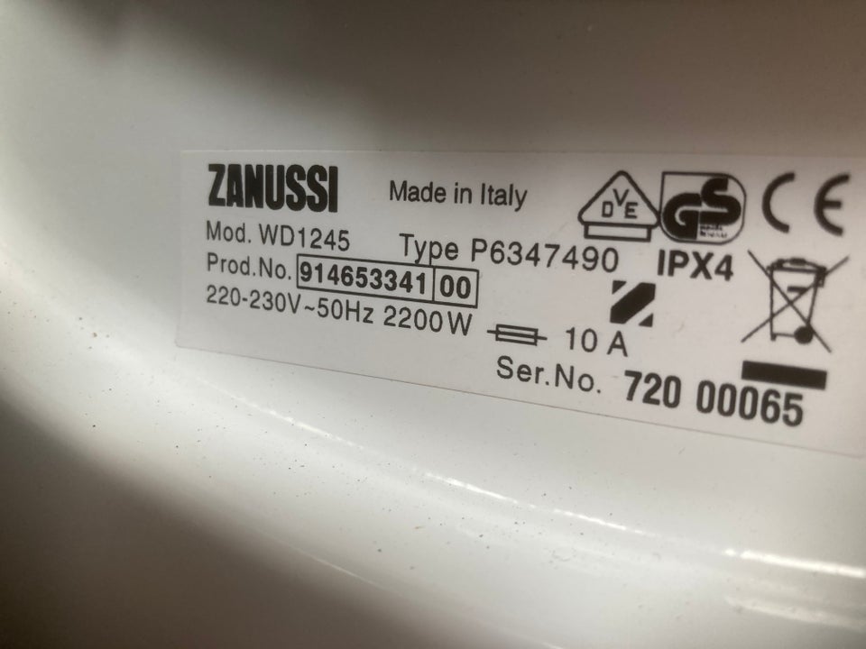 Zanussi vaskemaskine WD 1245