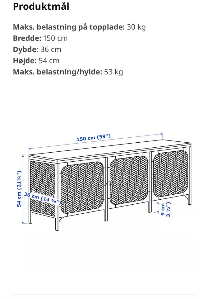 Tv bord, aluminium