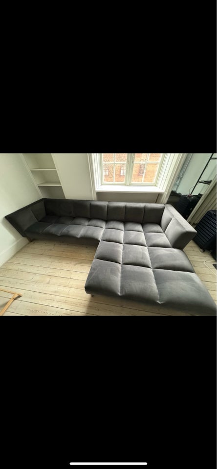 Hjørnesofa velour 5 pers