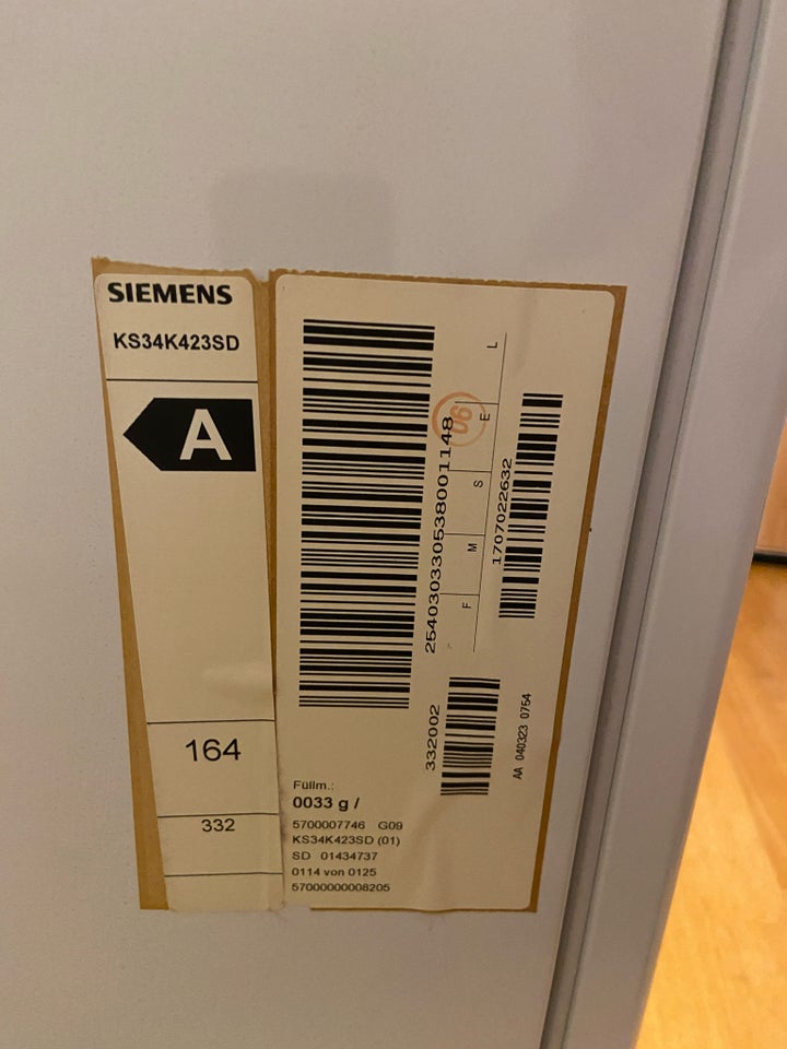 Køle/svaleskab, Siemens