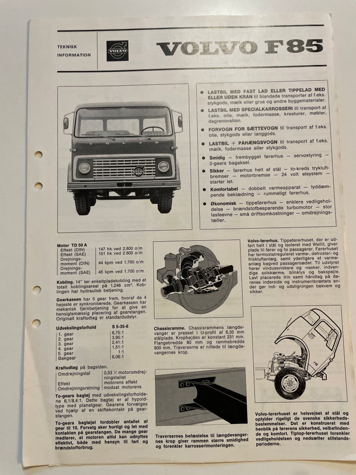 Volvo F85, emne: bil og motor