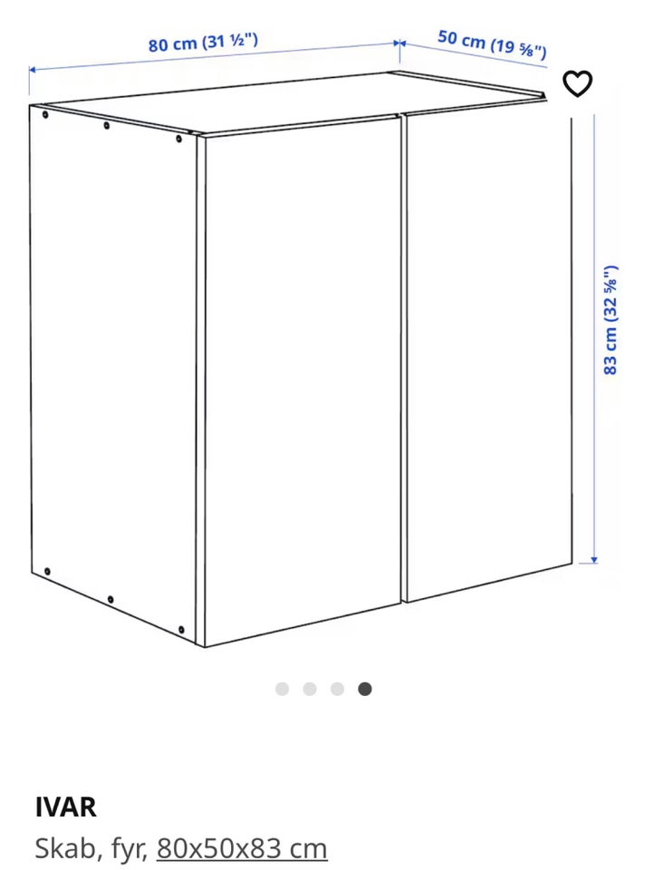 Andet skab, IKEA, b: 80 d: 50 h: 83