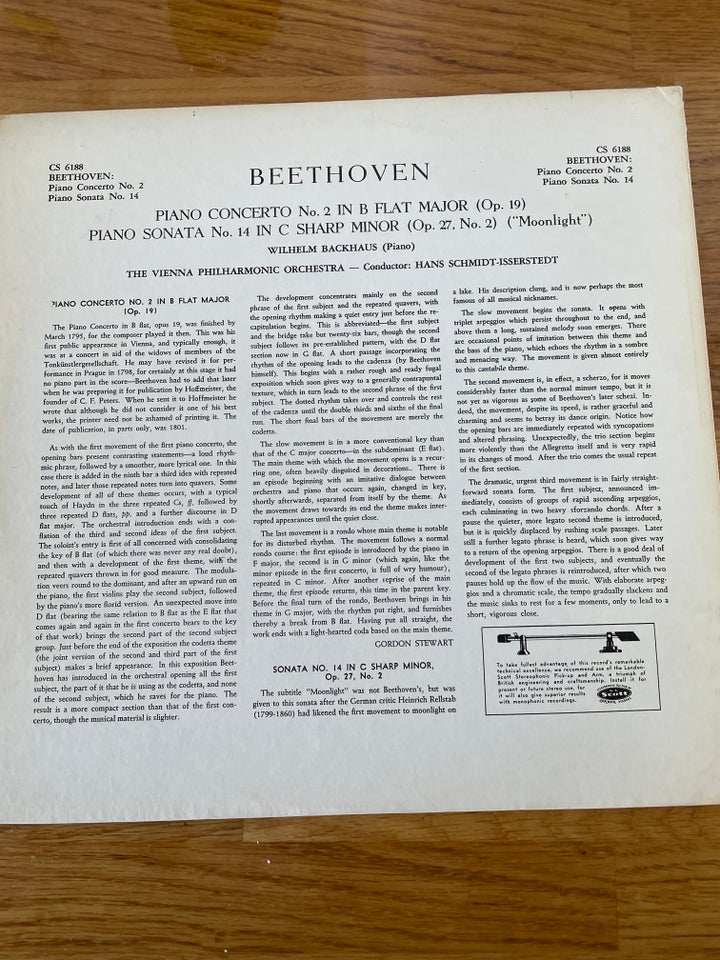 LP, Beethoven ( 1. Press), Piano