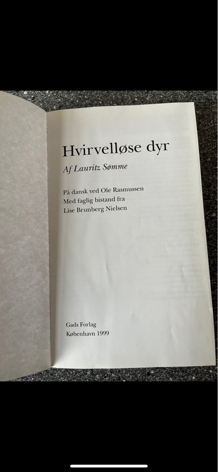 Hvirvelløse dyr , Laurits Sømme ,