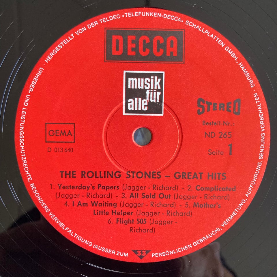 LP, The Rolling Stones, Great Hits