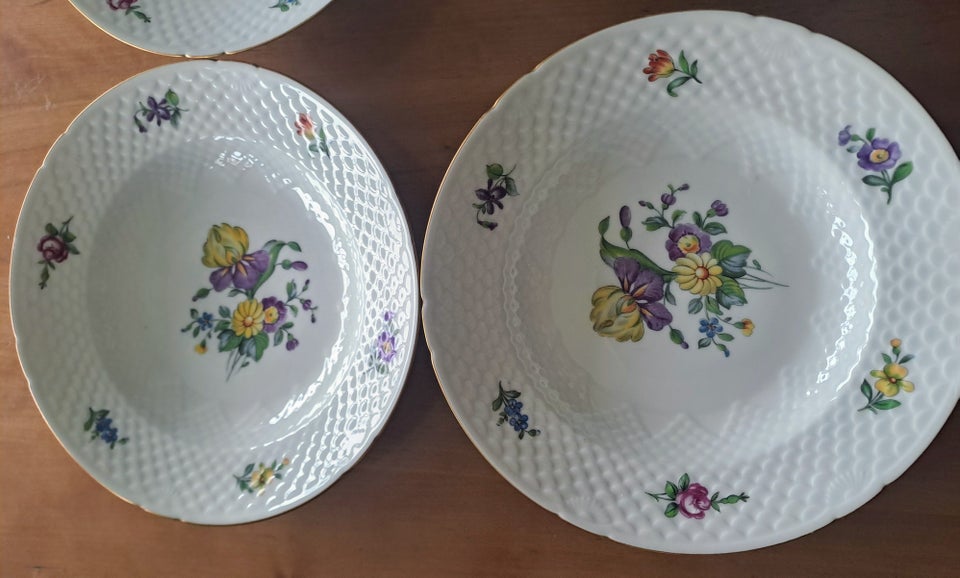 Porcelæn, 6 stk dybe tallerken 23 cm