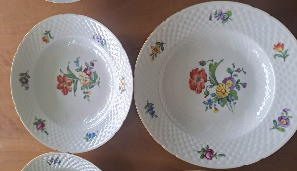 Porcelæn, 6 stk dybe tallerken 23 cm