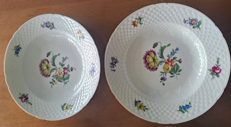 Porcelæn, 6 stk dybe tallerken 23 cm