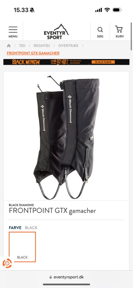 Klatreudstyr, Gaiters, Black