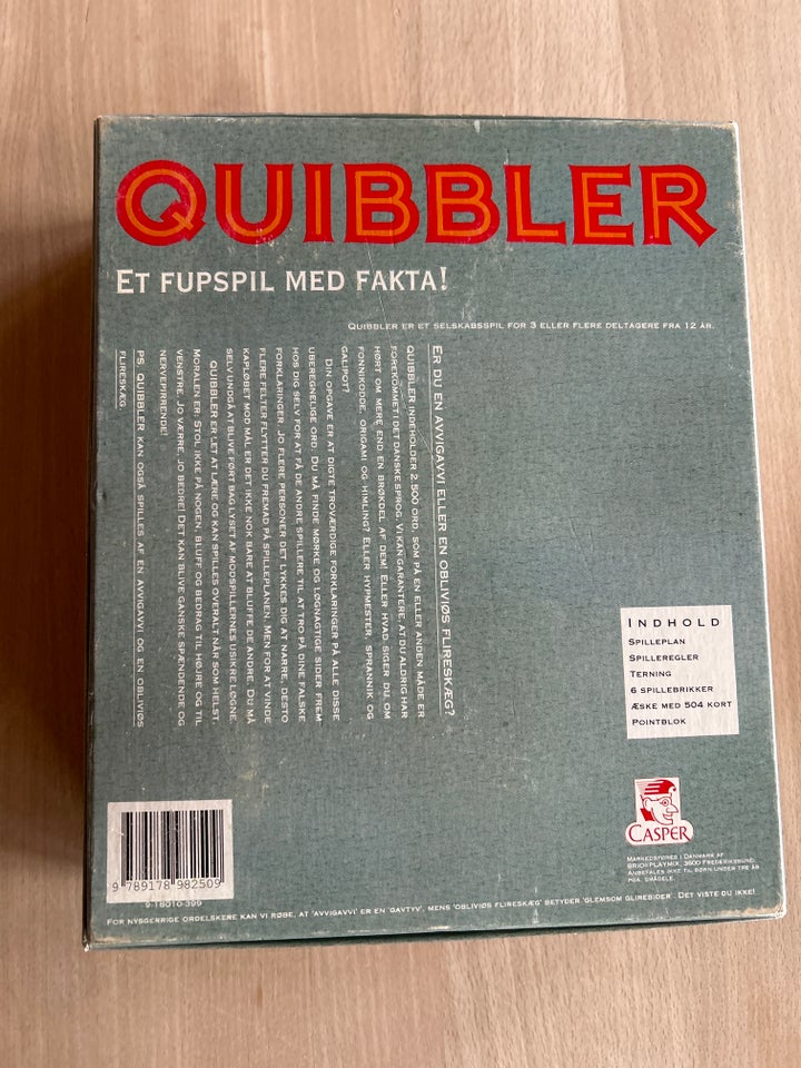 QUIBBLER, Selskabsspil, brætspil