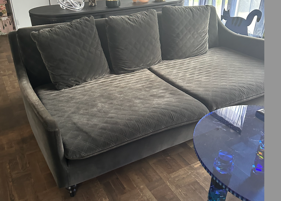 Sofa velour 3 pers