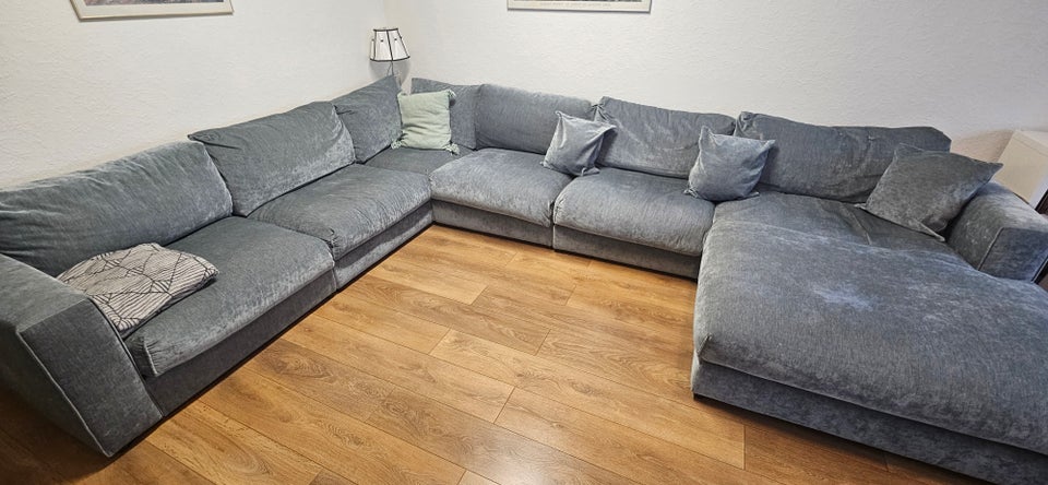 Hjørnesofa stof 6 pers