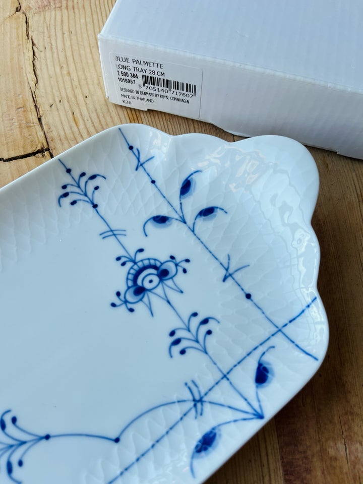 Porcelæn, BLUE PALMETTE bakke 28cm