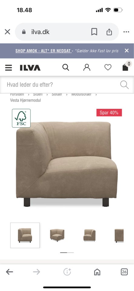 Sofa andet materiale 4 pers