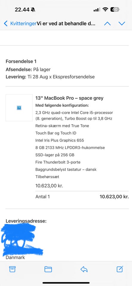 MacBook Pro, 2018, 3.8 GHz